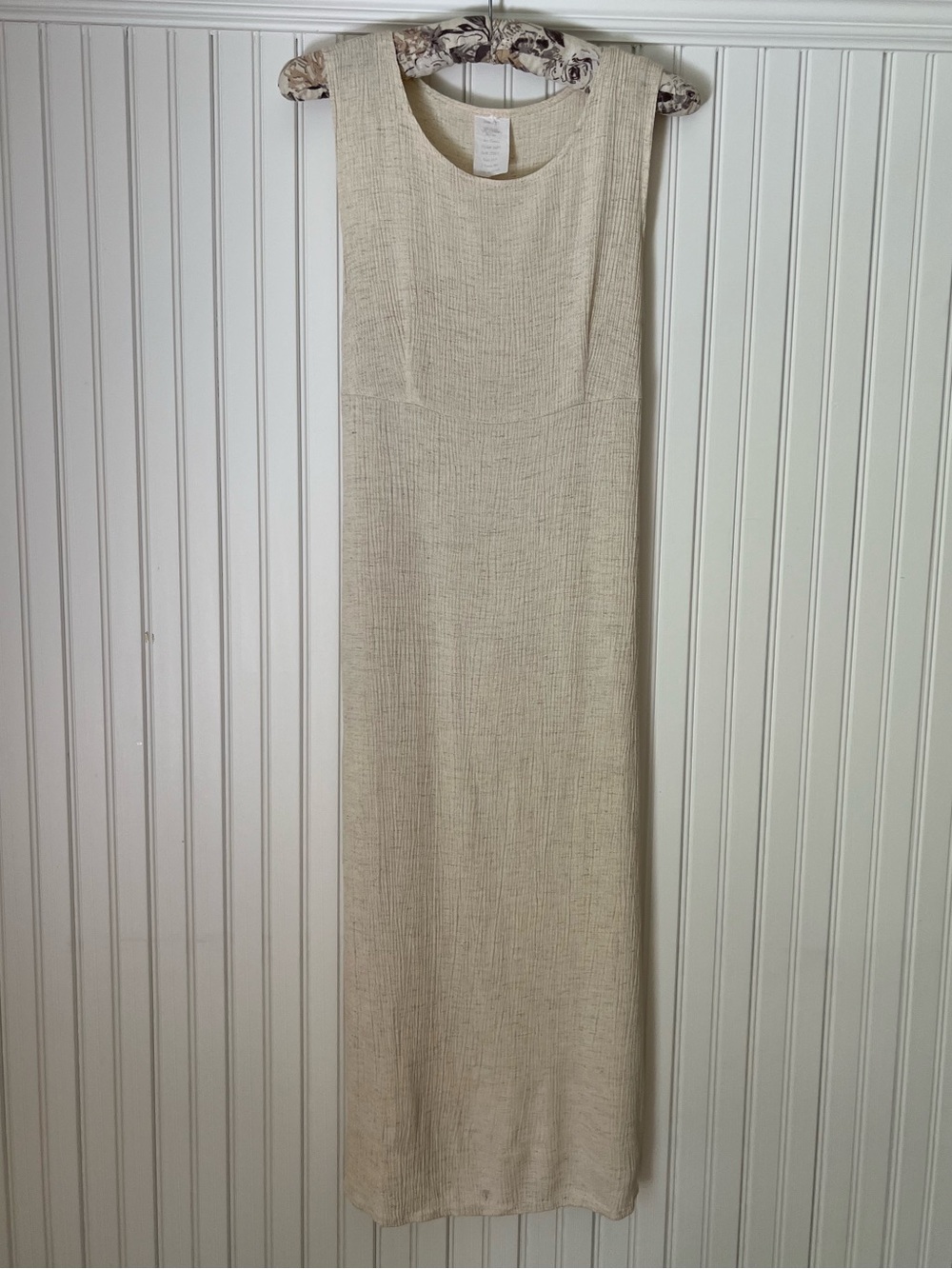 Vintage Sleeveless Cream Gauzy Midi Dress
